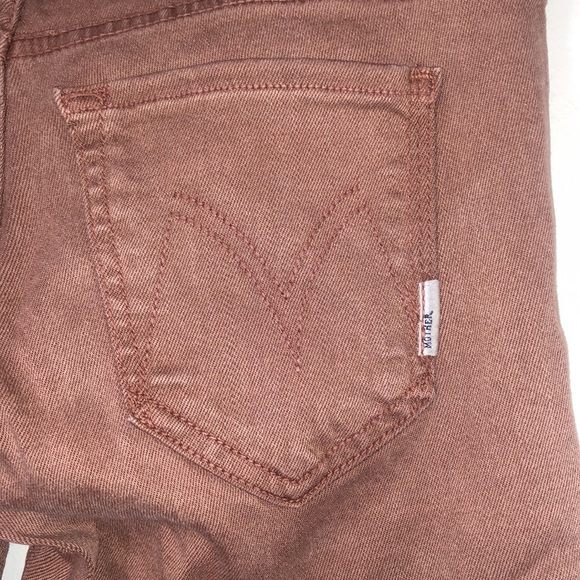 Vintage MOTHER Jeans, The Looker, Pop! - Redwood Tan/Brown/Rust - Size 25 - Picture 7 of 10